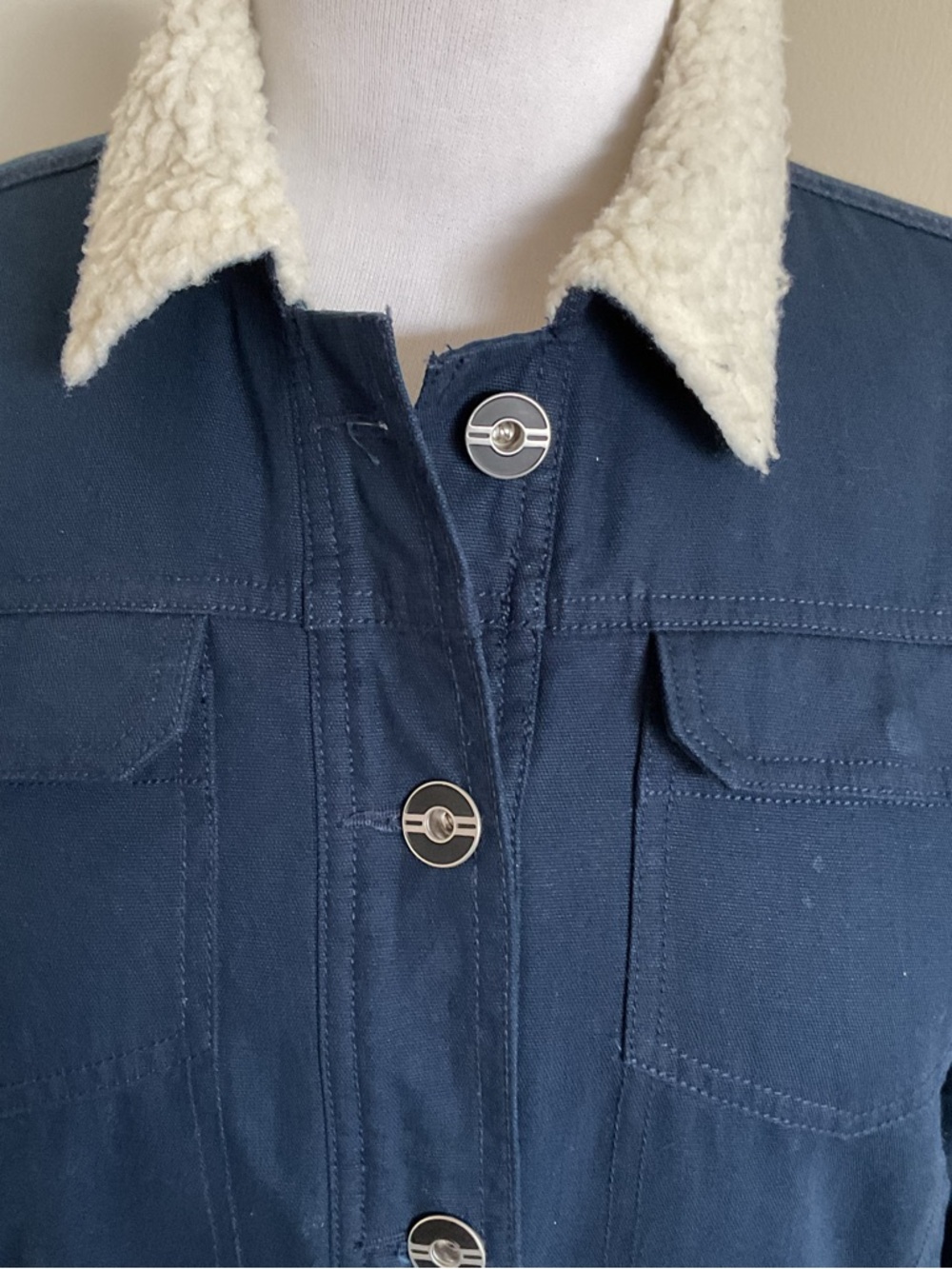 Hurley Women’s Trouper Sherpa-Lined Canvas Jacket Obsidian Extra Small XS - Picture 3 of 11